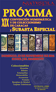 Afiche de la XIX Convención Numismática y de Coleccionismo de Caracas y Subasta Especial, Noviembre 2014
