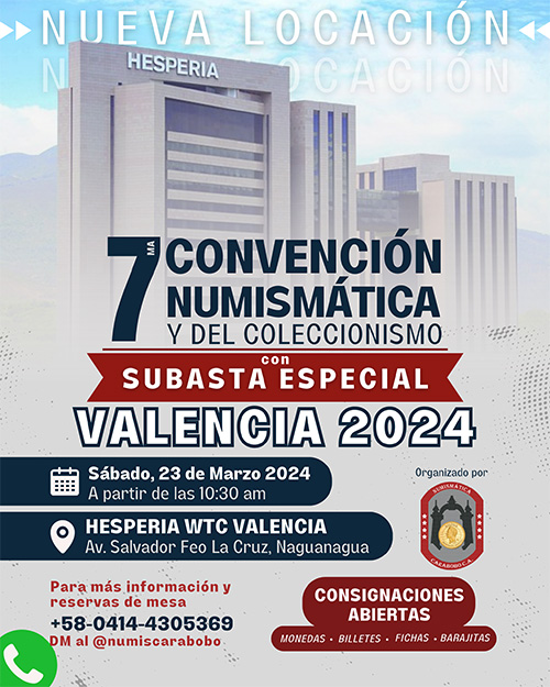 Afiche de la 7ma Convención Numismática y del Coleccionismo Valencia 2024